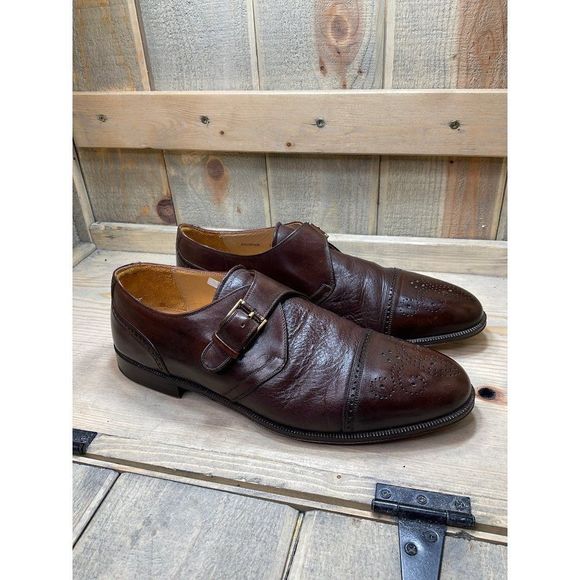 𝅺mezlan Mens Dress Shoes Soft Brown Leather Lace Up Cap Toe 10.5M ATHENS